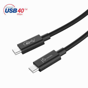 J5 USB-C ⇔ USB-Cケーブル [映像 /充電 /転送 /0.8m /USB Power Delivery /100W /USB4] 8K対応 ブラック JUC28L08