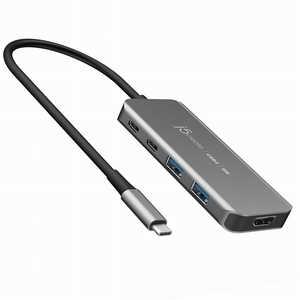 J5 USB4 8K HDMI 5-in-1 マルチハブ ［Type-Cオス /HDMI /USB Power Delivery対応］ スペースグレイ JCH453