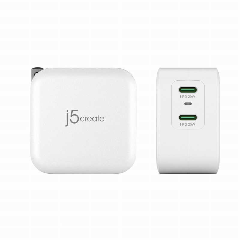 J5 J5 20Wx2ポート USB PD急速充電器 ホワイト ［USB Power Delivery対応 /2ポート］ JUP2440 JUP2440