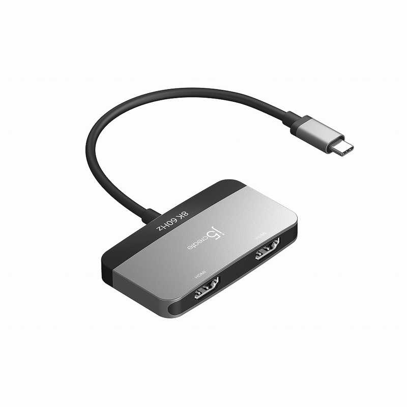 J5 J5 USB-C to HDMI(シングル8K) デュアルディスプレイアダプタ スペースグレイ/ブラック JCA465 JCA465
