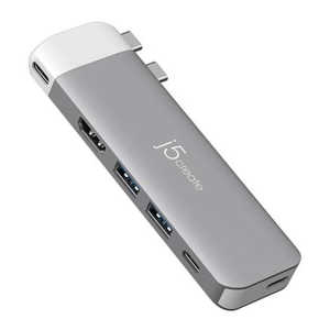 J5 MacBook Pro/Air専用 6in1 マルチアダプター ［USB Power Delivery対応］ JCD394V2