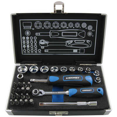 SIGNET 1/4DR 31本組 6角ショートソケット＆ビットセット 11121