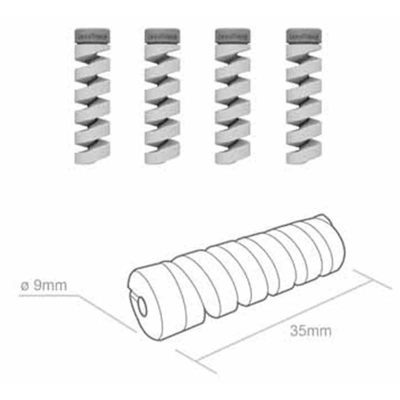 ROA ROA ケーブル用[直径0.2~0.8mm] TWIST ケーブル保護カバー 4個セット グレー Lead Trend CP-0101 CP-0101