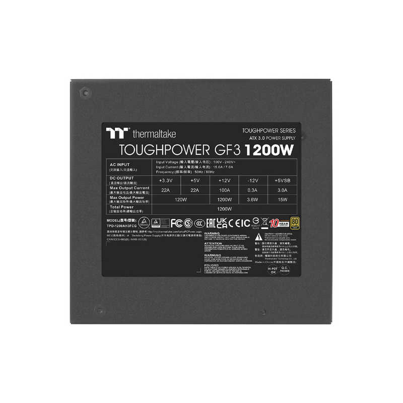 THERMALTAKE THERMALTAKE PC電源 TOUGHPOWER GF3 1200W PCI Gen5.0 GOLD［1200W /ATX /Gold］ PS-TPD-1200FNFAGJ-4 PS-TPD-1200FNFAGJ-4