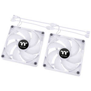 THERMALTAKE ケースファンx2 ［120mm /2000RPM］ CT120 ARGB Sync PC Cooling Fan White 2 Pack ホワイト CL-F153-PL12SW-A