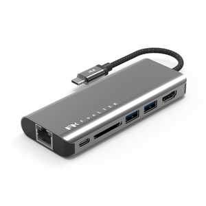 FEELTEK USB-C オス→メス HDMI /SDカードスロット/LAN/USB-Ax2＋USB-Cメス給電 /USB Power Delivery対応 HCM006AP2F