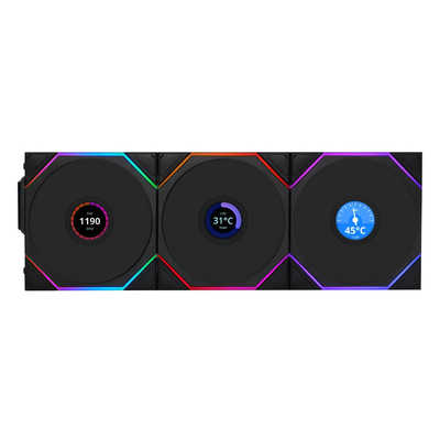 LIANLI UNI FAN RS TL LCD Wireless 120 BK Triple Pack ブラック UF