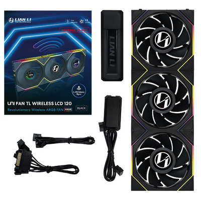 LIANLI UNI FAN RS TL LCD Wireless 120 BK Triple Pack ブラック UF