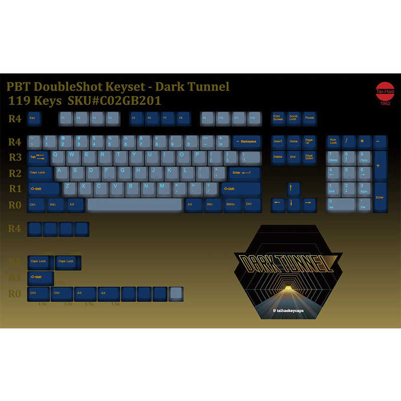 Tai-Hao Tai-Hao Dark Tunnel PBT Type Keycap set ゲーミングキーキャップ  DARKTUNNELKEYCAPSET DARKTUNNELKEYCAPSET