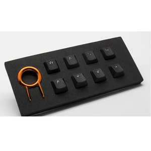 Tai-Hao ゲーミング ラバーキーキャップ バックライト透過 ブラック 8キー RUBBERSBLACK8