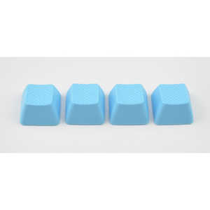 Tai-Hao 〔キーキャップ〕無字 ラバーゲーミングキーキャップ 4キー(1uサイズ) ネオンブルー R1 th-rubber-keycaps-blank-neon-blue-r1