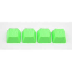 Tai-Hao 〔キーキャップ〕無字 ラバーゲーミングキーキャップ 4キー(1uサイズ) ネオングリーン R1 th-rubber-keycaps-blank-neon-green-r1