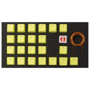 Tai-Hao 22keys Rubber Gaming Backlit Double Shot Keycap set- Cherry MX - Neon Zinc Yellow RUBBERNEONZINCYELLOW