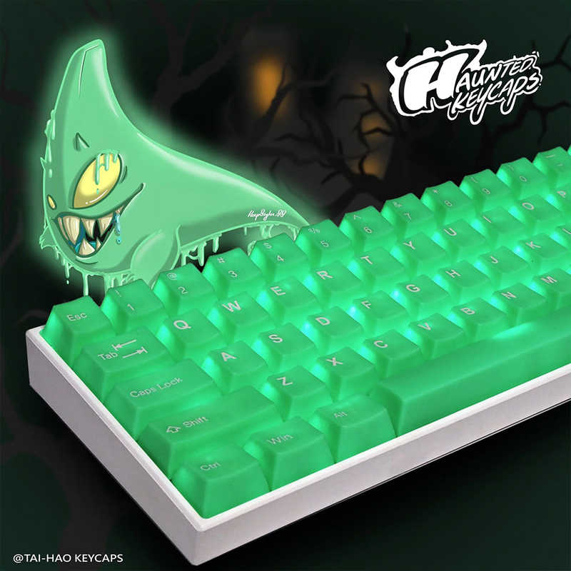 Tai-Hao Tai-Hao Slime Sprout Translucent Cubic Keycap Set ゲーミングキーキャップ グリーン　 th-slime-sprout-keycap-set th-slime-sprout-keycap-set