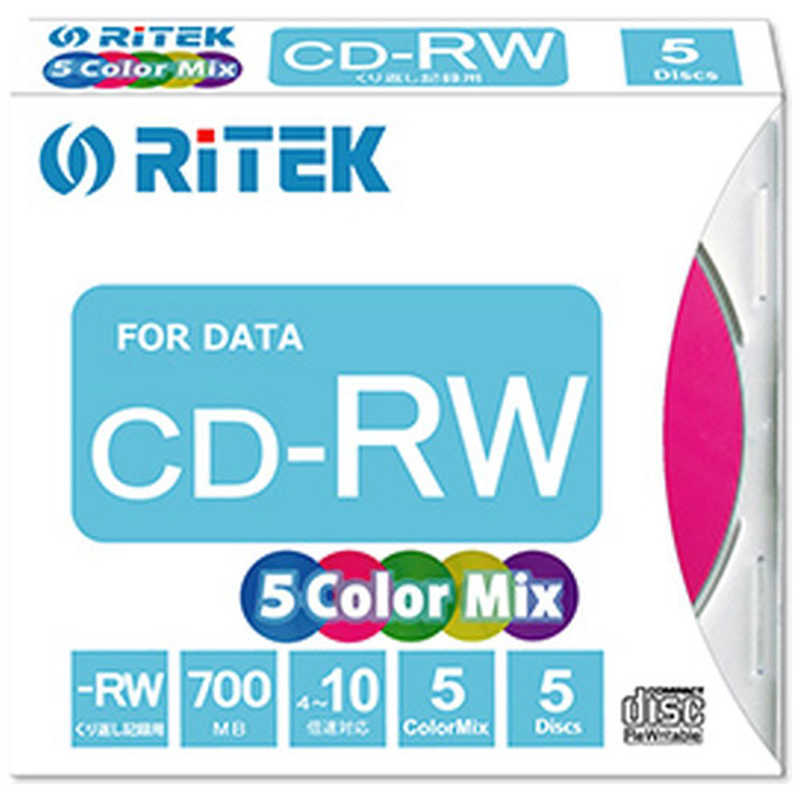 RITEK RITEK CD-RW700.MIX5P A データ用CD-RW [5枚/700MB] CDRW700MIX5PA CDRW700MIX5PA