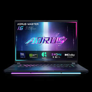 GIGABYTE ゲーミングノートパソコン ［16.0型 /Windows11 Pro /intel Core Ultra 9 /メモリ：32GB /SSD：1TB］ ブラックグレー AORUS MASTER 16 BXHC4JPE64SP