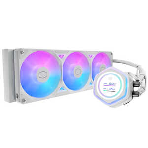 クーラーマスター 水冷CPUクーラー 120mmファンx3 ［LGA1851/1700/1200/1156/1155/1151/1150・AM5/AM4］ ML 360 Atmos II LCD ホワイト MLX-D36M-A25SZ-LW