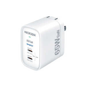 MICRODIA PDチャージャー ［2ポート /USB Power Delivery対応 /Smart IC対応 /GaN(窒化ガリウム) 採用］ 56885