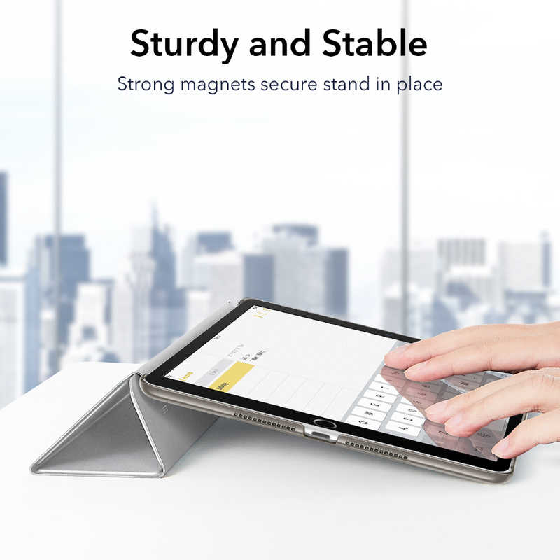 ESR ESR iPad 第9/8/7世代ケース Pencil収納可能三つ折り式マグネットケース ESR Silver Grey  AscendTrifoldCase AscendTrifoldCase