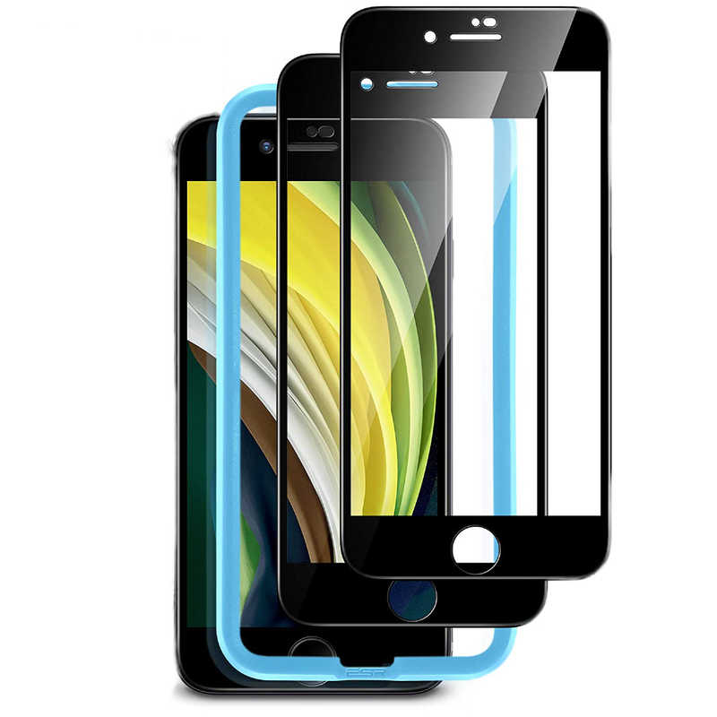 ESR ESR iPhoneSE第3 2世 iPhone8 7対応ガラスフィルム ESR Black－Edge 2 Pack Tempered-Glass Tempered-Glass