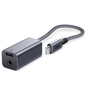 ESR PDб 2-in-1 USB-C ۥ󥸥åץ Grey ESR2-in-1USB-CHeadphoneAdapter
