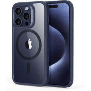 ESR iPhone 15 Pro(6.1)ϥ֥åɥ Clear Dark Blue ClassicHybridCase-HaloLockforiPhone15Pro