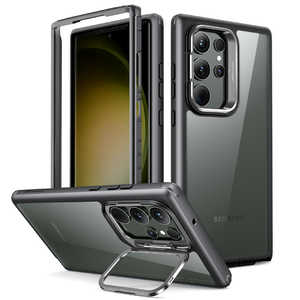 ESR Galaxy S23Ultraカメラリングスタンド付きミリタリーグレードケース ESR ClearBlack ShockArmorKickstand