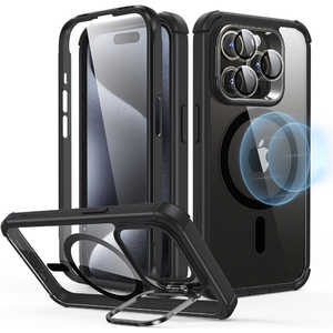ESR iPhone 15 Pro Max 2パート ハイブリッドケース(MagSafe対応) Clear Black ArmorToughCase