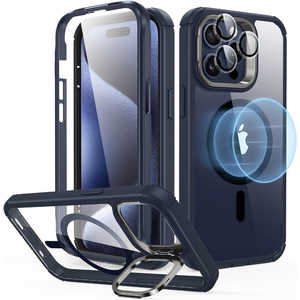 ESR iPhone 15 Pro Max 2パート ハイブリッドケース(MagSafe対応) Clear Dark Blue ArmorToughCase