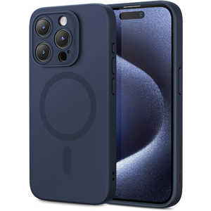 ESR iPhone 15 Pro(6.1インチ) シリコンケース Dark Blue CloudSoftCase-HaloLockCompatiblewithiPhone15Pro