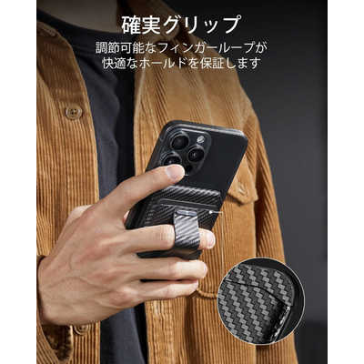 ESR Find My機能付きMagSafe対応レザーウォレット Carbon Fiber