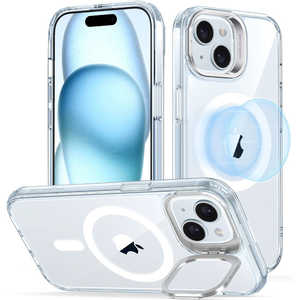 ESR iPhone 15(6.1インチ)スタンド付ハイブリッドケース Clear Blue ClassicHybridCasewithStandHaloLockforiPhone15 ESR iPhone 15(6.1インチ)スタンド付ハイブリッドケース Clear Blue ClassicHybridCasewithStandHaloLockforiPhone15