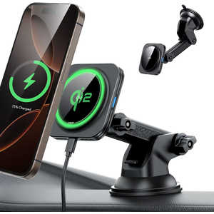 ESR Qi2б 15W MagSafe åܡɥ磻쥹㡼㡼 15W Black ESR Qi2 Dashboard Wireless Charger