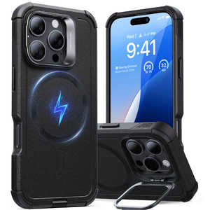 ESR iPhone 16 Pro(6.3インチ) ミリタリーグレードスタンド付ハイブリッドケース Black CyberToughCasewithStashStand-HaloLockiPhone16Pro ESR iPhone 16 Pro(6.3インチ) ミリタリーグレードスタンド付ハイブリッドケース Black CyberToughCasewithStashStand-HaloLockiPhone16Pro