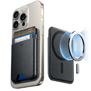 ESR MagSafe カードケース iPhone対応 RFIDブロッキング機能 5枚収納 ミッドナイトブラック 2K6380163 - Black