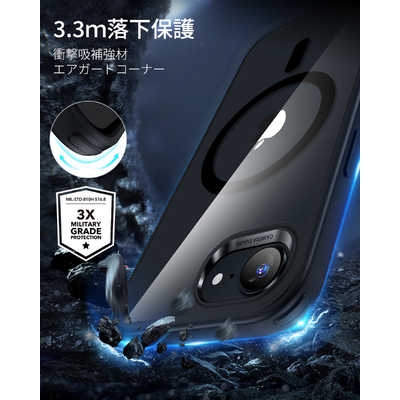 ESR iPhone 16e MagSafe対応ハイブリッドケース Clear Black Clear