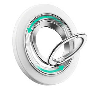 ESR 強力マグネットスマホリング MagSafe対応 360度回転 両面マグネット スマホスタンド ホワイト 2K6180261 - White