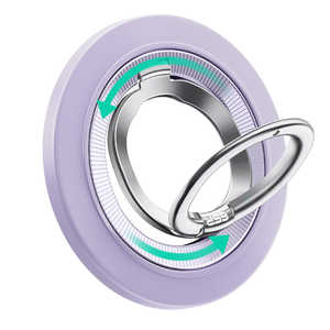 ESR 強力マグネットスマホリング MagSafe対応 360度回転 両面マグネット スマホスタンド ラベンダー 2K6180301 - Lavender