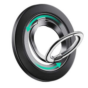 ESR 強力マグネットスマホリング MagSafe対応 360度回転 両面マグネット スマホスタンド ブラック 2K6180101 - Black