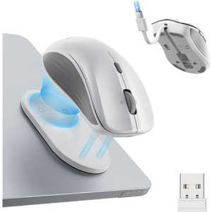 ESR ワイヤレスマウス ［光学式 / 無線(ワイヤレス) / 5ボタン / Bluetooth・USB］ ホワイト 6H0020302 - White