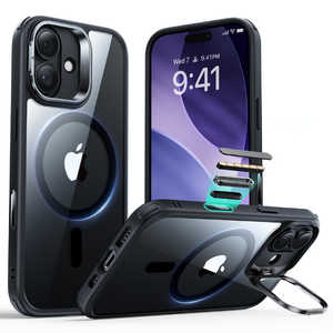 ESR iPhone 17 (6.3C`)MagSafeΉABX^htA~^[O[hP[X NAubN 1A86500301-Clear Black