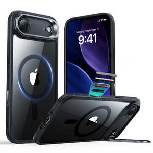 ESR iPhone Air (6.5インチ)MagSafe対応、隠れスタンド付き、ミリタリーグレードケース クリアブラック 1A86600301-Clear Black