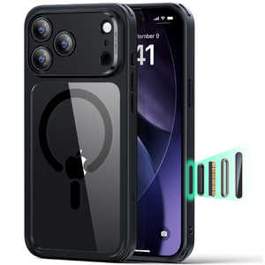 ESR iPhone 17 Pro Max (6.9C`)MagSafeΉA~^[O[hn[hP[X NAubN 1A86400301-Clear Black