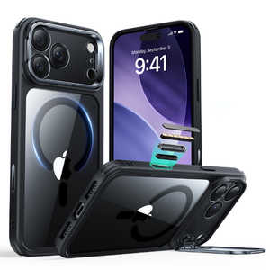 ESR iPhone 17 Pro (6.3インチ)MagSafe対応、隠れスタンド付き、ミリタリーグレードケース クリアブラック 1A86700301-Clear Black ESR iPhone 17 Pro (6.3インチ)MagSafe対応、隠れスタンド付き、ミリタリーグレードケース クリアブラック 1A86700301-Clear Black