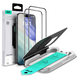 ESR iPhone 17/16 Pro(6.3インチ) 自動ホコリ除去UltraFitトレイ付 光沢強化ガラスフィルム (2枚入り) 1D87800202-2Pack