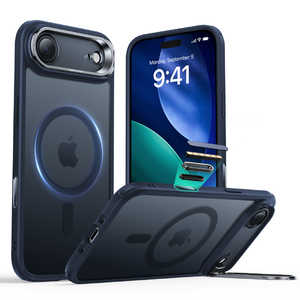 ESR iPhone Air (6.5インチ)MagSafe対応、隠れスタンド付き、ミリタリーグレードケース フロストブルー 1A86600401-Frosted Blue