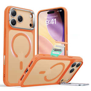 ESR iPhone 17 Pro Max(6.9�C���`)MagSafe�Ή��A�B��X�^���h�t���A�~���^���[�O���[�h�P�[�X �t���X�g�I�����W 1A86800702-Frosted Orange