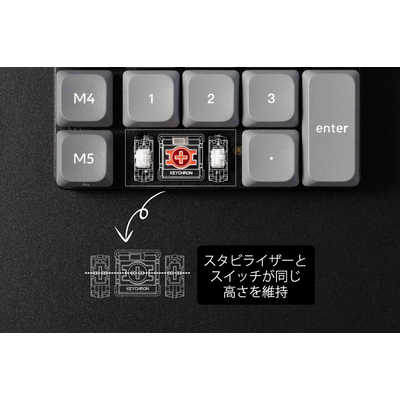 Keychron K0 Max Silent 静音赤軸 K0M-H6 キークロン テンキー K0 Max(静音赤軸) RGBライト ［有線・ワイヤレス