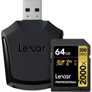 LEXAR SDXCメモリカｰド ｢Professional 2000x｣ UHS-II/UHS スピｰドクラス3対応 [Class10対応/64GB] LSD64GCBJP2000R