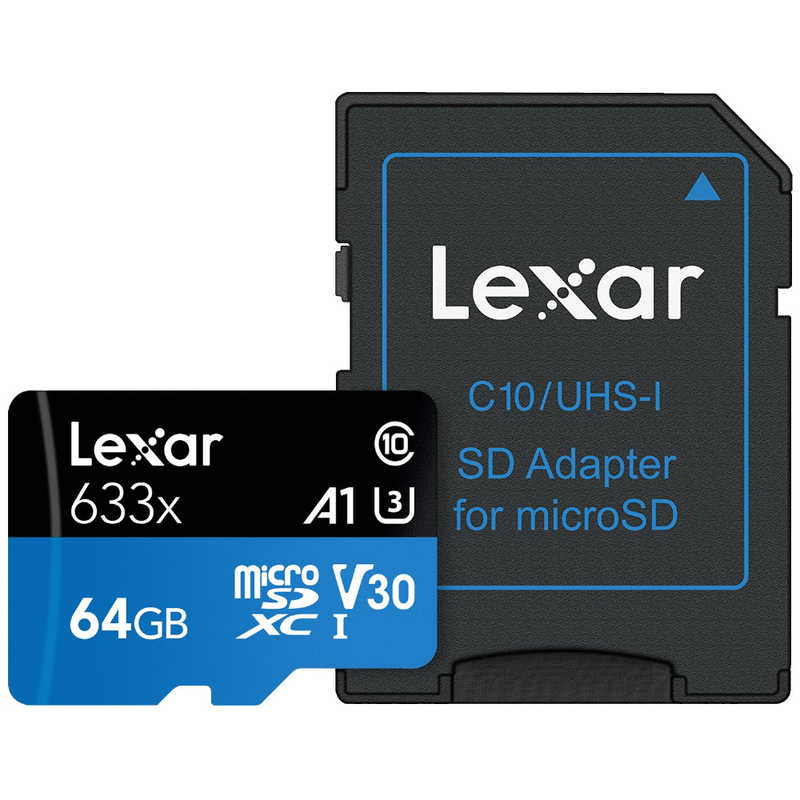 LEXAR LEXAR Lexar High-Performance 633x microSDXC UHS-I A1 U3 V30 64GB LSDMI64GBB1JP633A LSDMI64GBB1JP633A